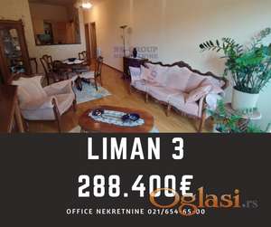 Vrhunski trosoban stan 90m2 na Limanu 3 - Visina plafona 3m! KOMPLETNO NAMEŠTEN